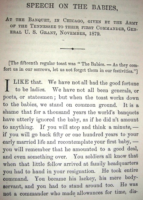 Speech on the Babies by Mark Twain